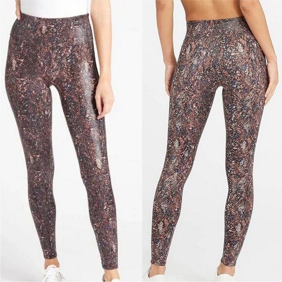 SPANX | Snake Animal Print Brown Black & Brown Leggings Women’s Size Small - Picture 10 of 10
